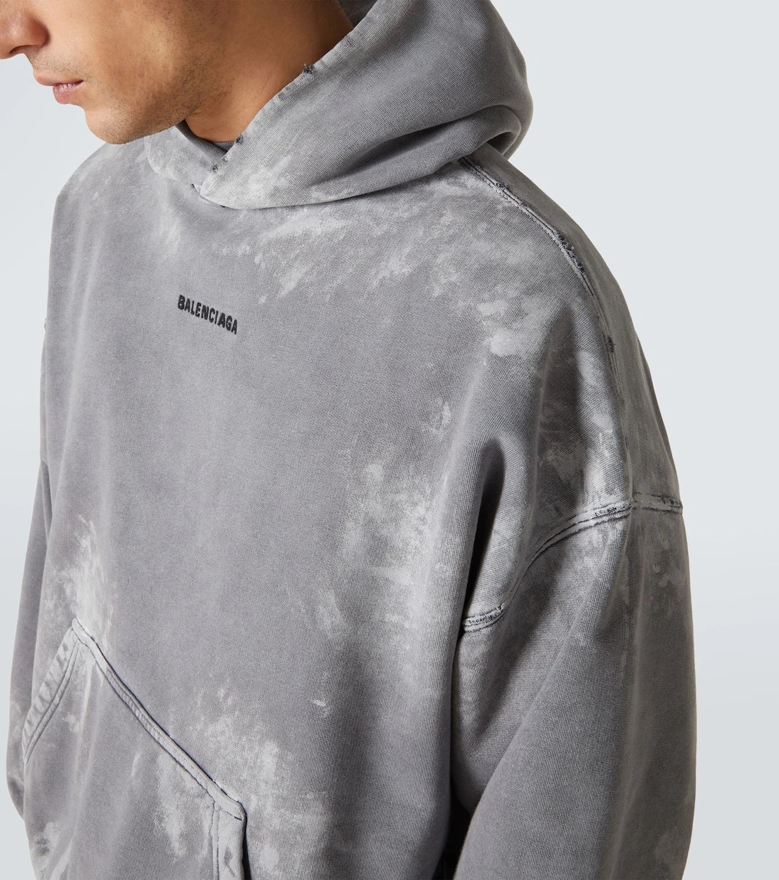 Balenciaga - Distressed cotton jersey hoodie