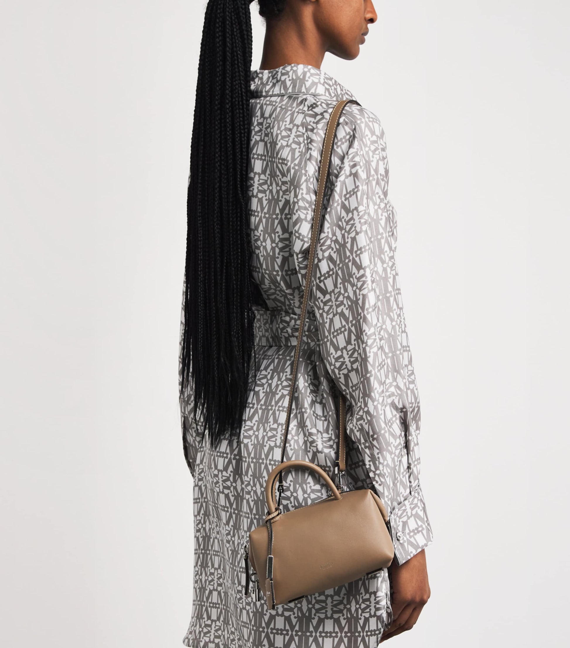 Brown Small Leather Bowler Bag