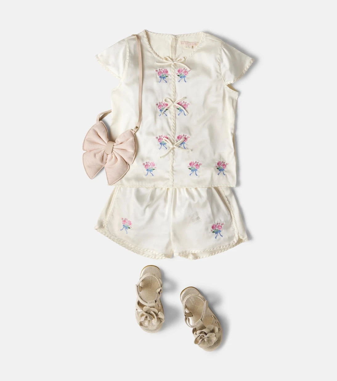 Konges Sløjd - Sheeny embroidered scalloped shorts