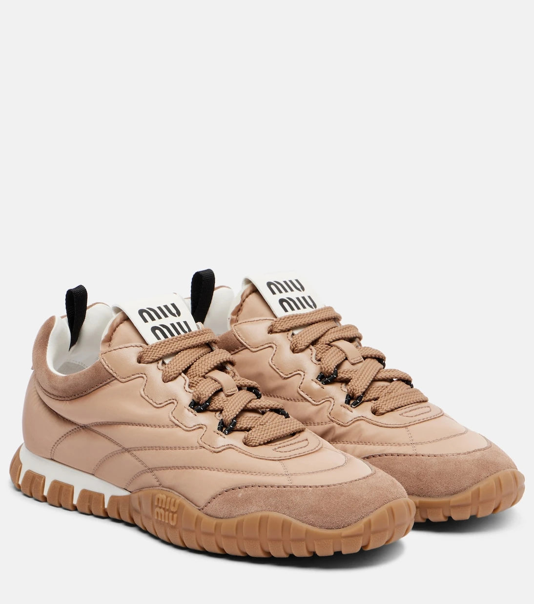 Miu Miu - Suede-trimmed sneakers