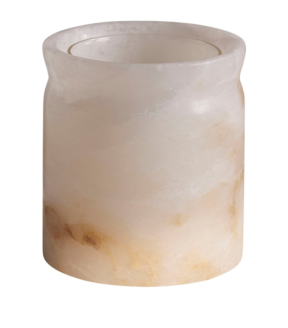 Alabaster Marble Vessel and Bergamot & Mandarin Candle (250g)