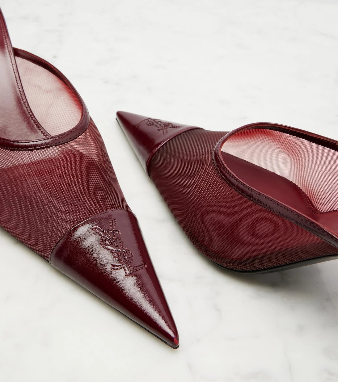 Saint Laurent - Renée mesh and leather mules
