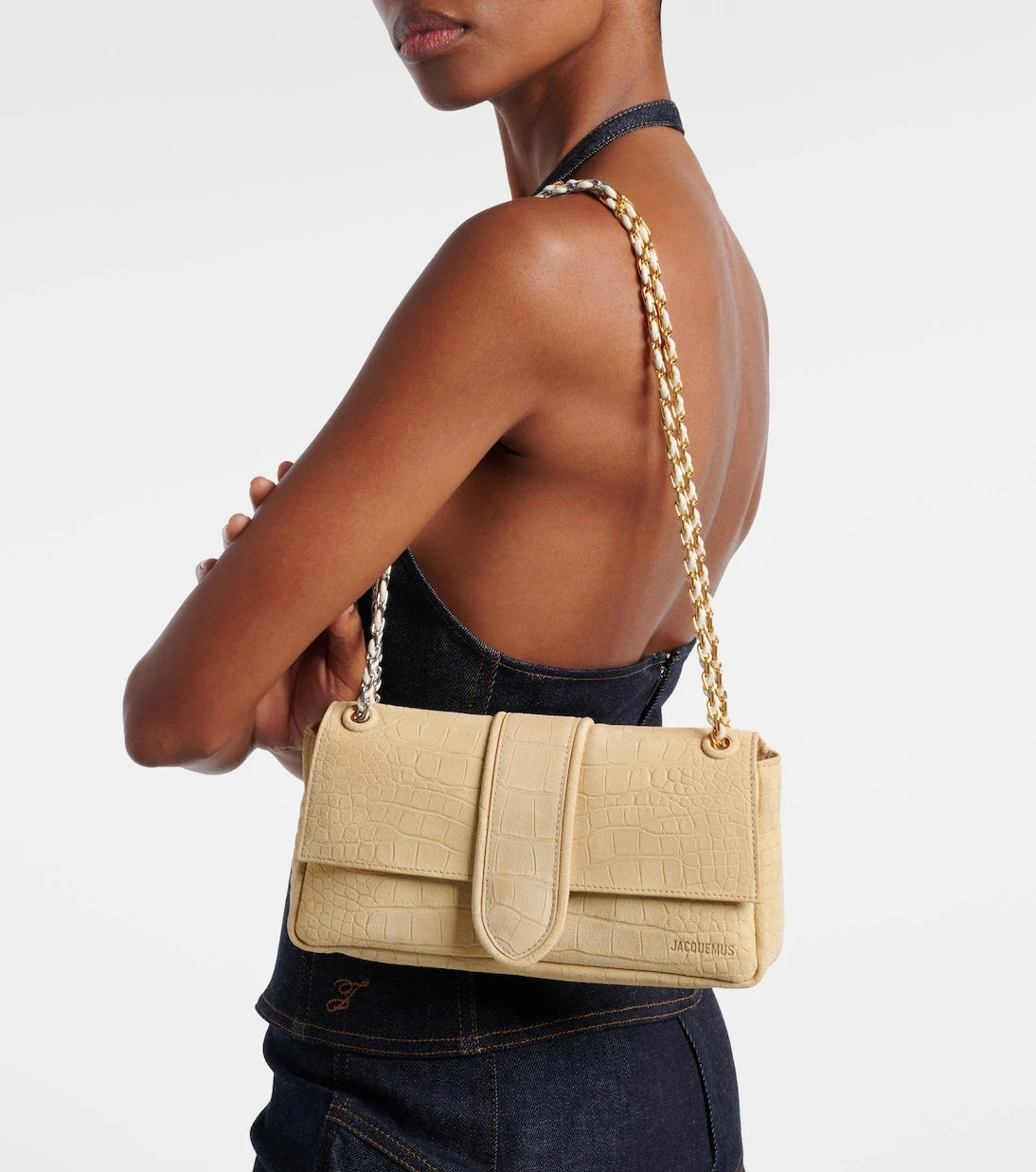 Jacquemus - Bambino Chaîne suede shoulder bag