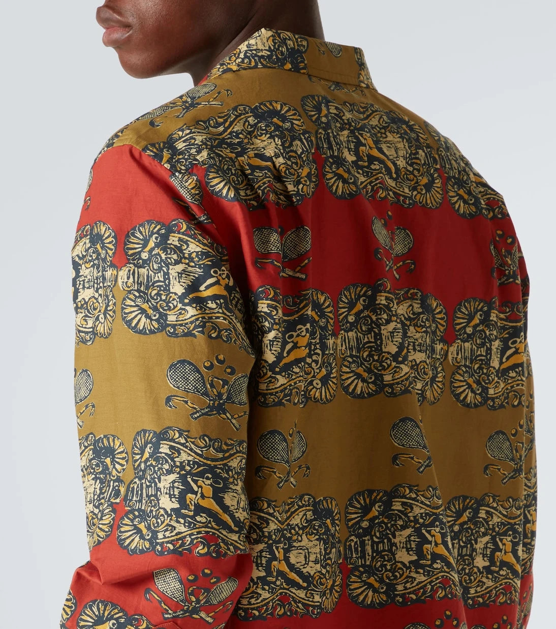 Bode - Tennis Court printed cotton and silk shirt