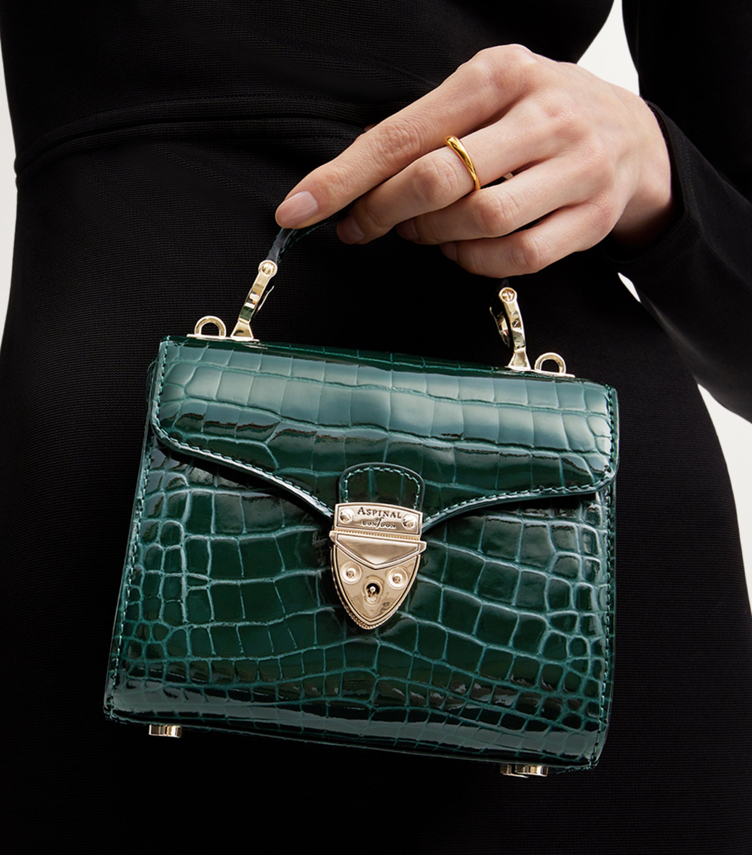Aspinal Of London Green Mini Mayfair Top-Handle Bag