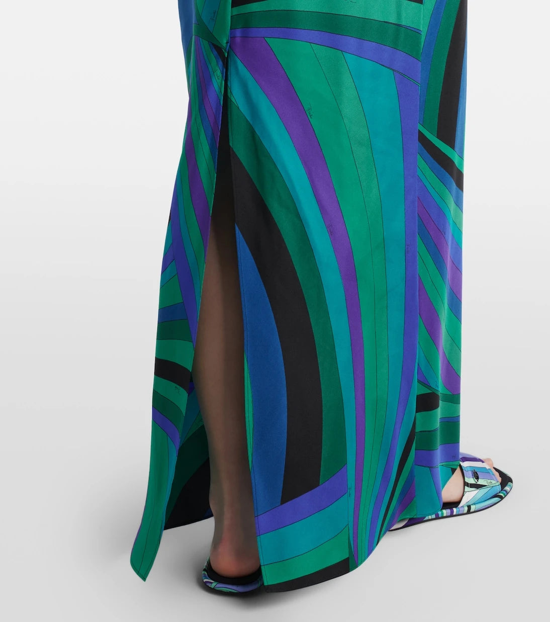 Pucci - Iride silk twill maxi dress and cape set