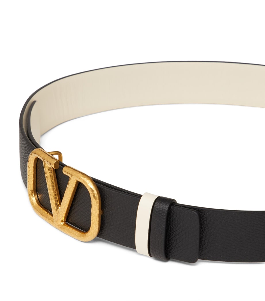 Valentino Garavani White Reversible VLOGO Signature Belt