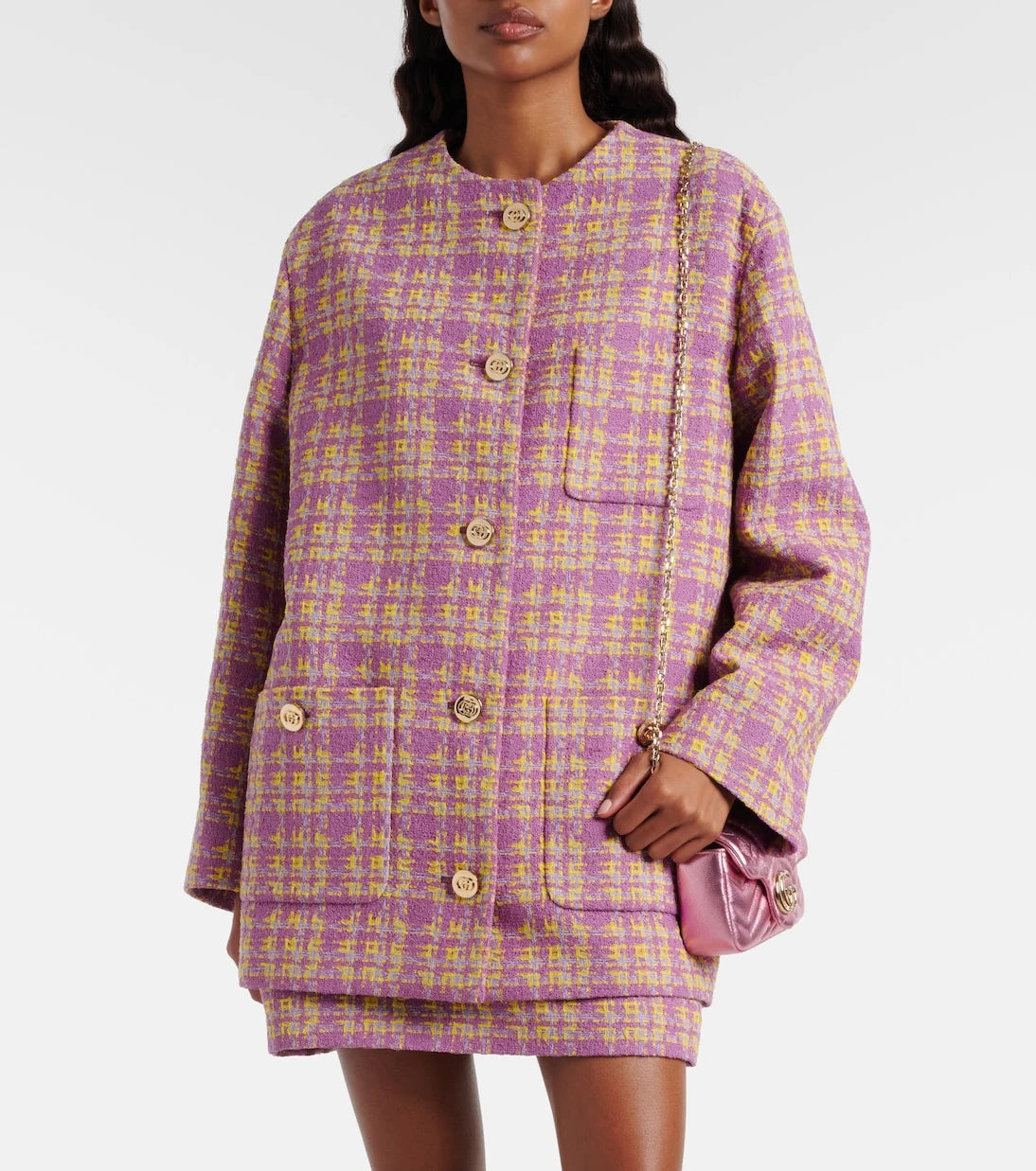 Gucci - Checked cotton-blend tweed jacket