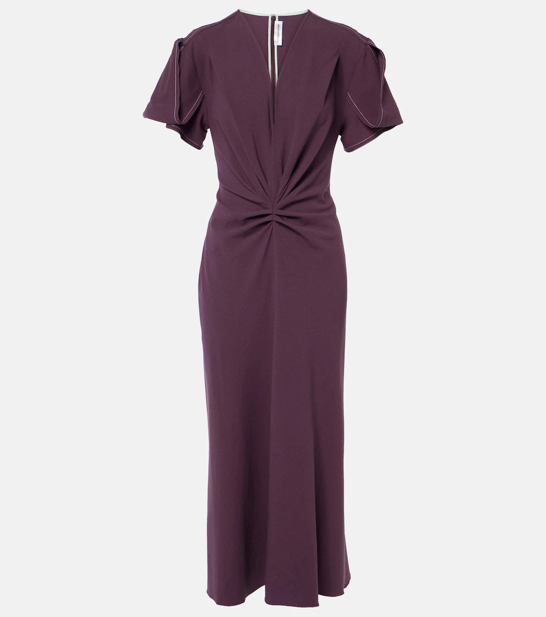 Victoria Beckham - Gathered wool-blend midi dress