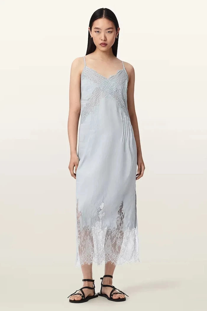 AllSaints рокля бельо от лен SAMIA