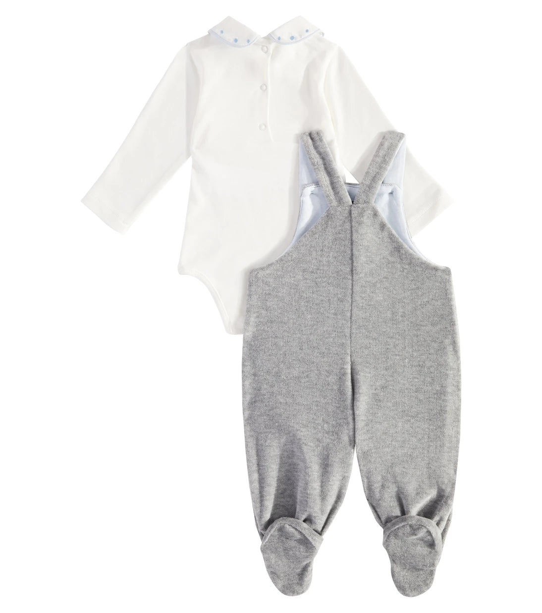 Monnalisa - Baby cotton bodysuit and overall set