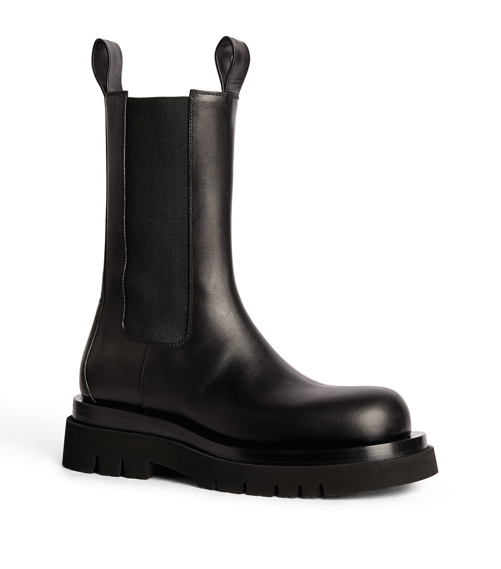 Bottega Veneta Black Leather Lug Boots