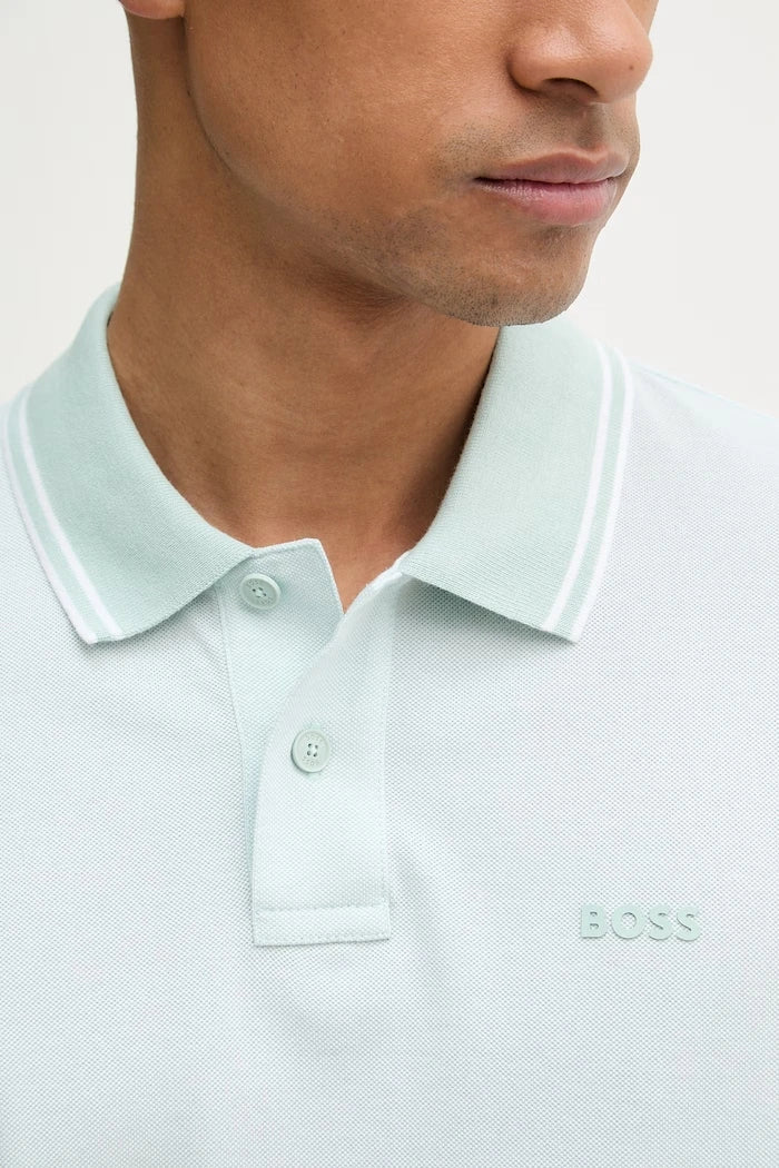 BOSS Orange erkek pamuklu yakalı tişört PeoxfordNew