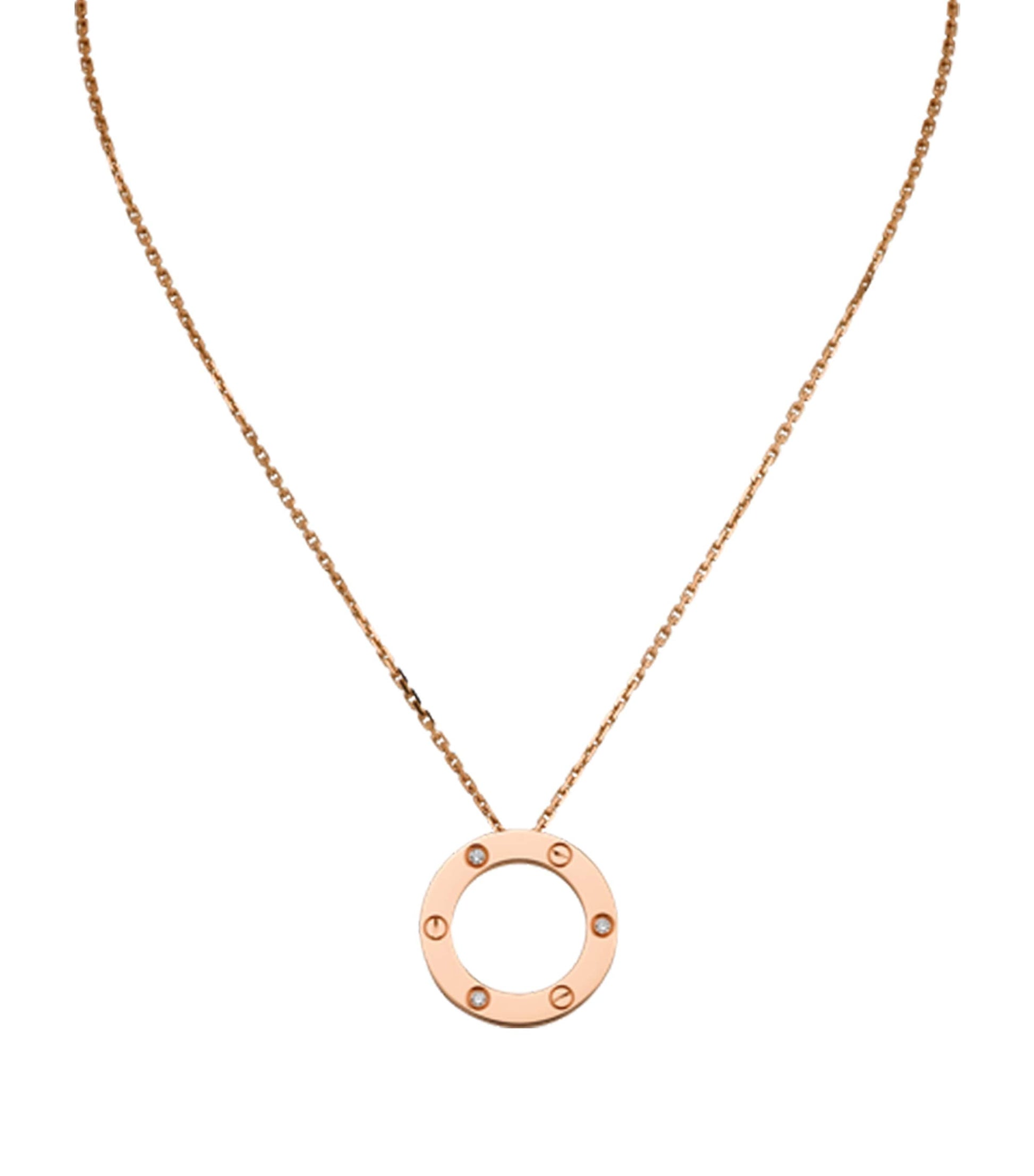 Cartier Rose Gold and Diamond LOVE Necklace