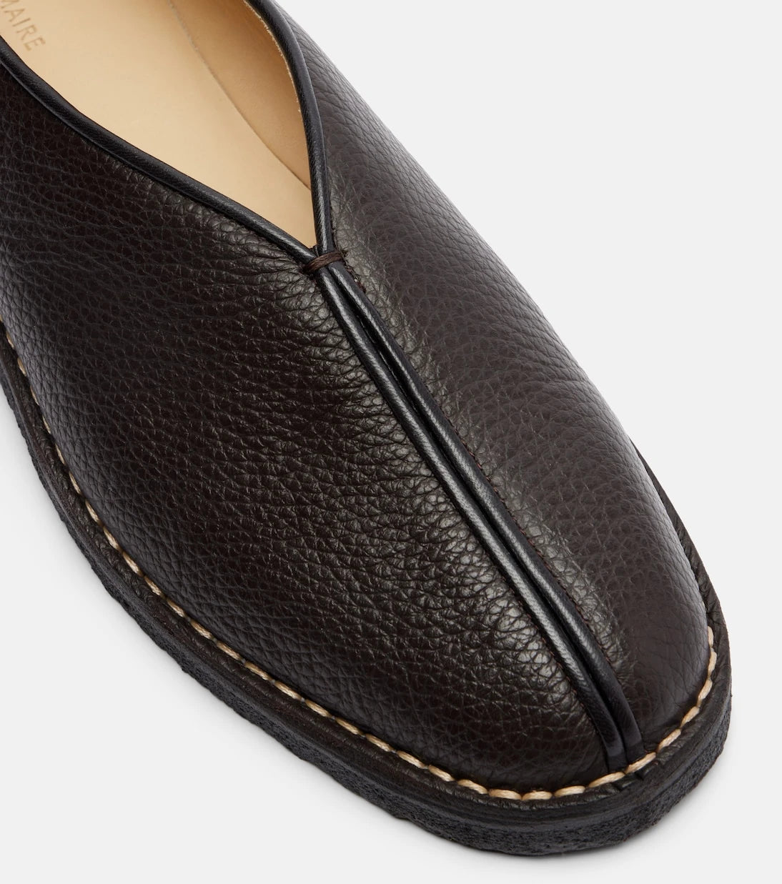 Lemaire - Piped leather slip-on shoes