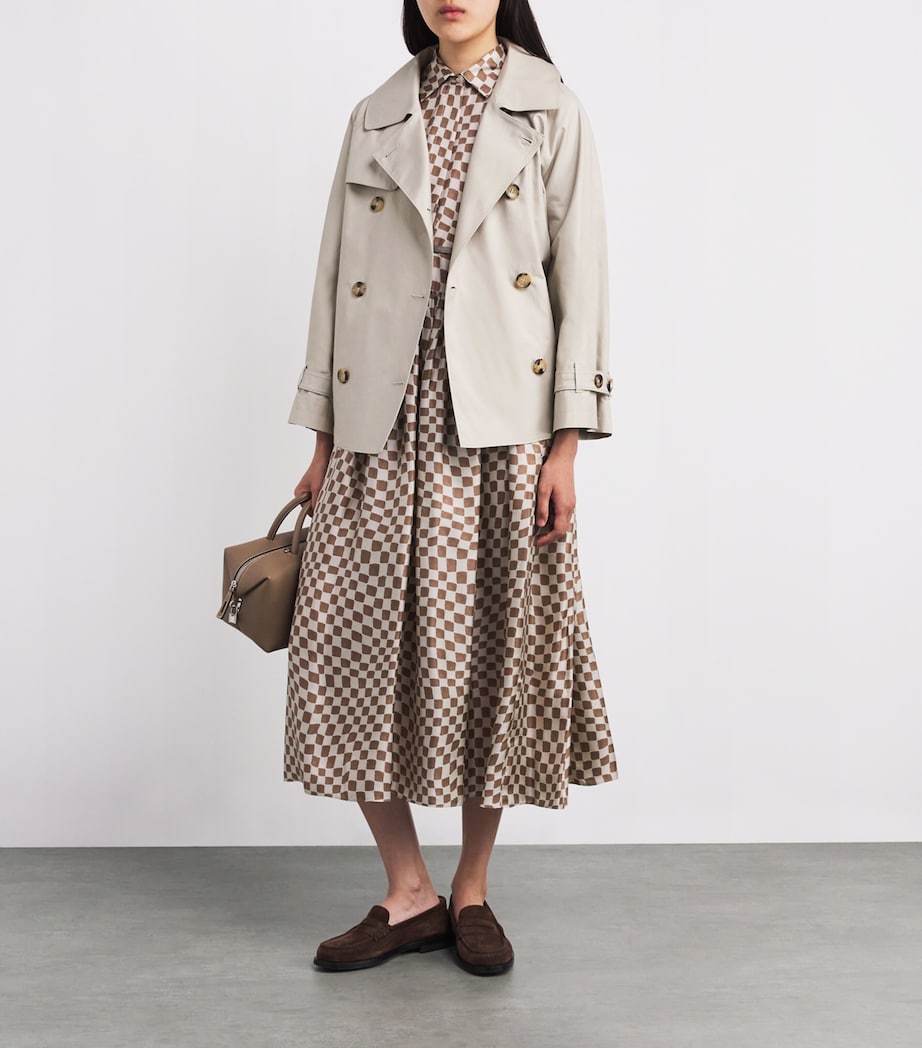 Max Mara White Cotton-Blend Trench Coat