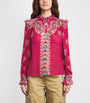 Red Ruffled Paisley Print Blouse