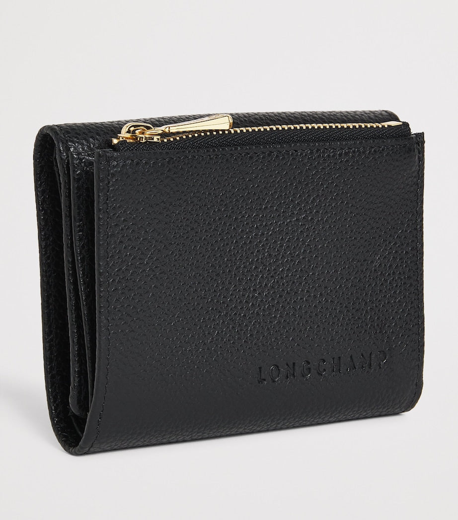 Black Leather Le Foulonné Compact Wallet