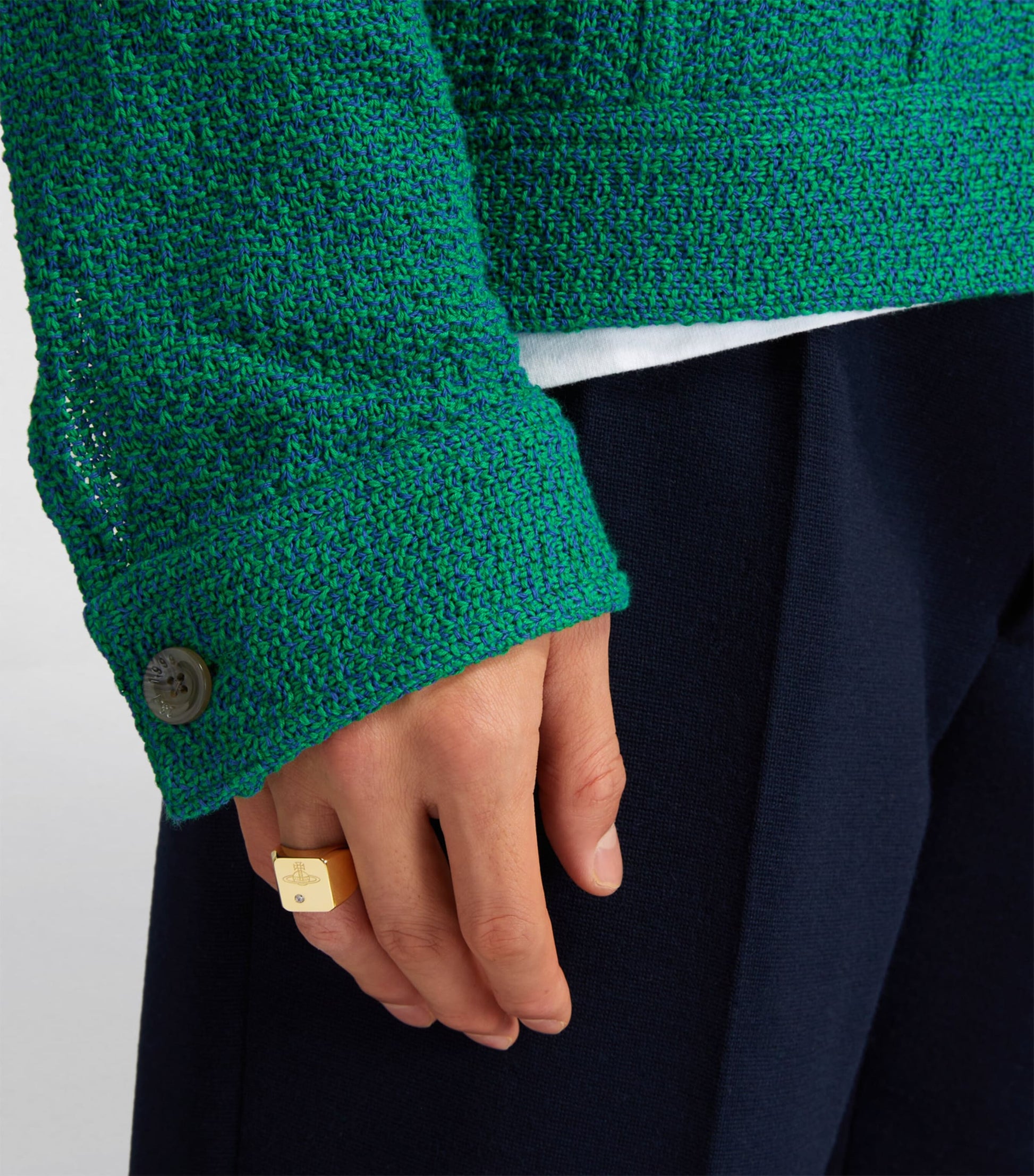 Vivienne Westwood Sterling Silver and Crystal Carlo Orb Signet Ring