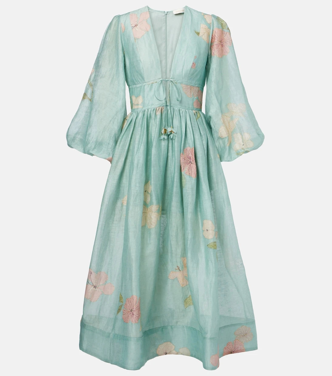 Zimmermann - Illuminate linen and silk midi dress