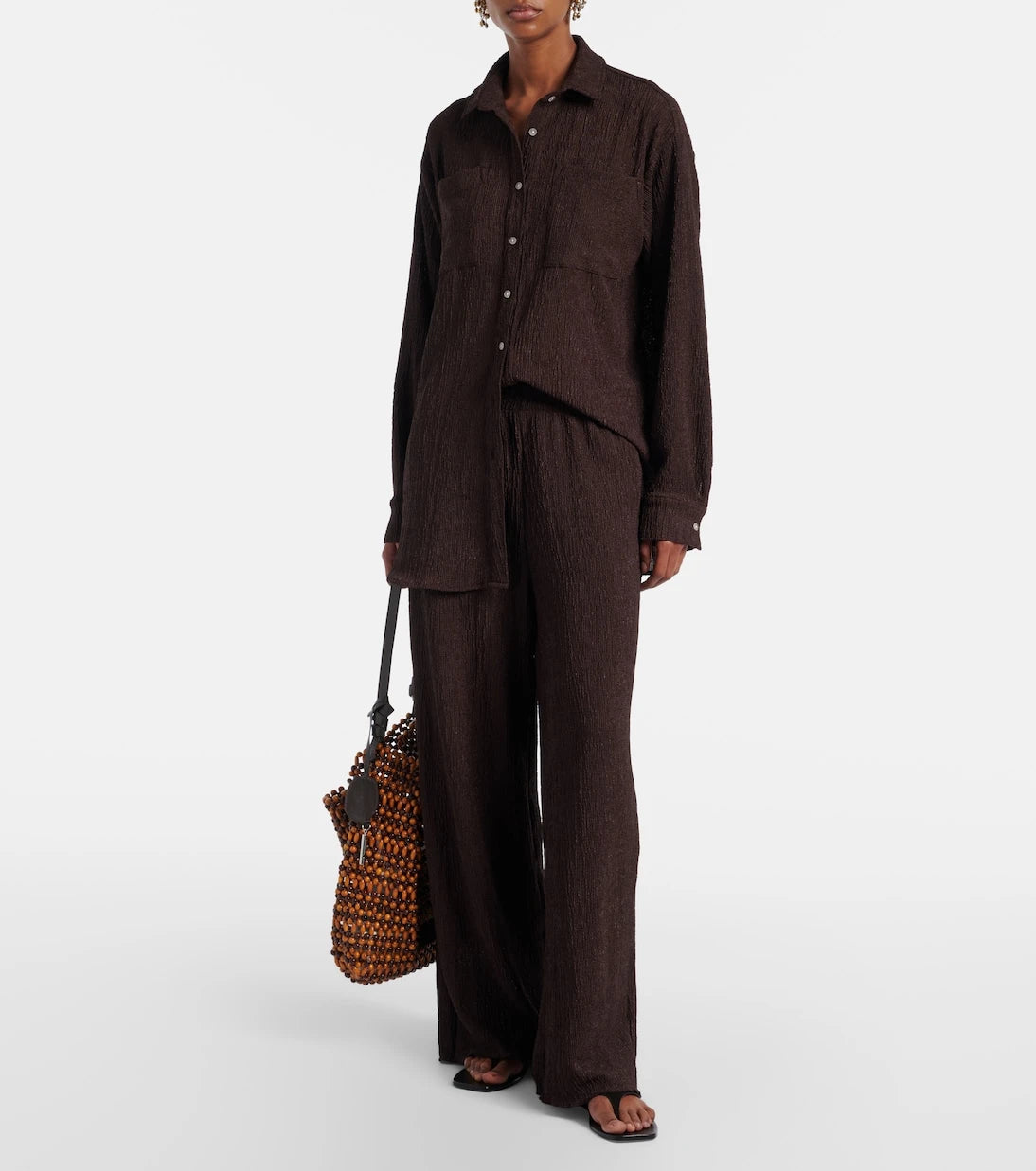 Jade Swim - Mika seersucker wide-leg pants