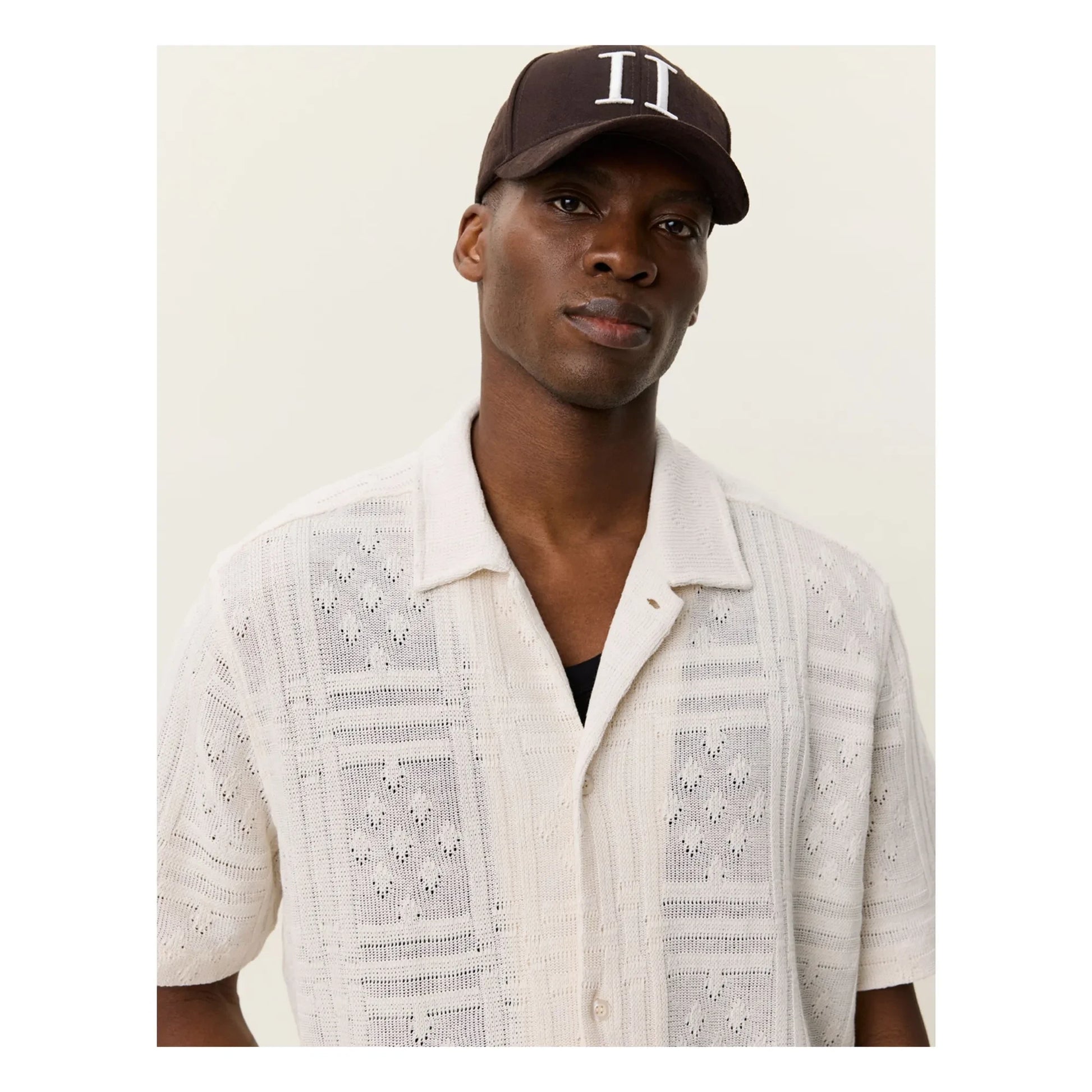 Les Deux - Hector Pointelle Cotton Short Sleeve Shirt  | White