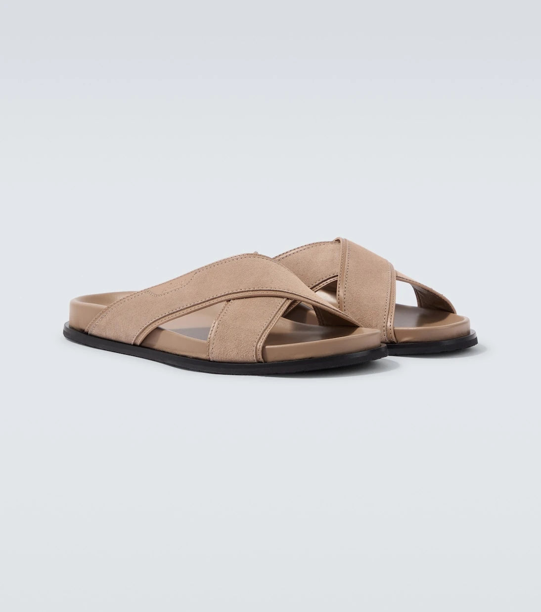Brioni - Leather-trimmed suede sandals