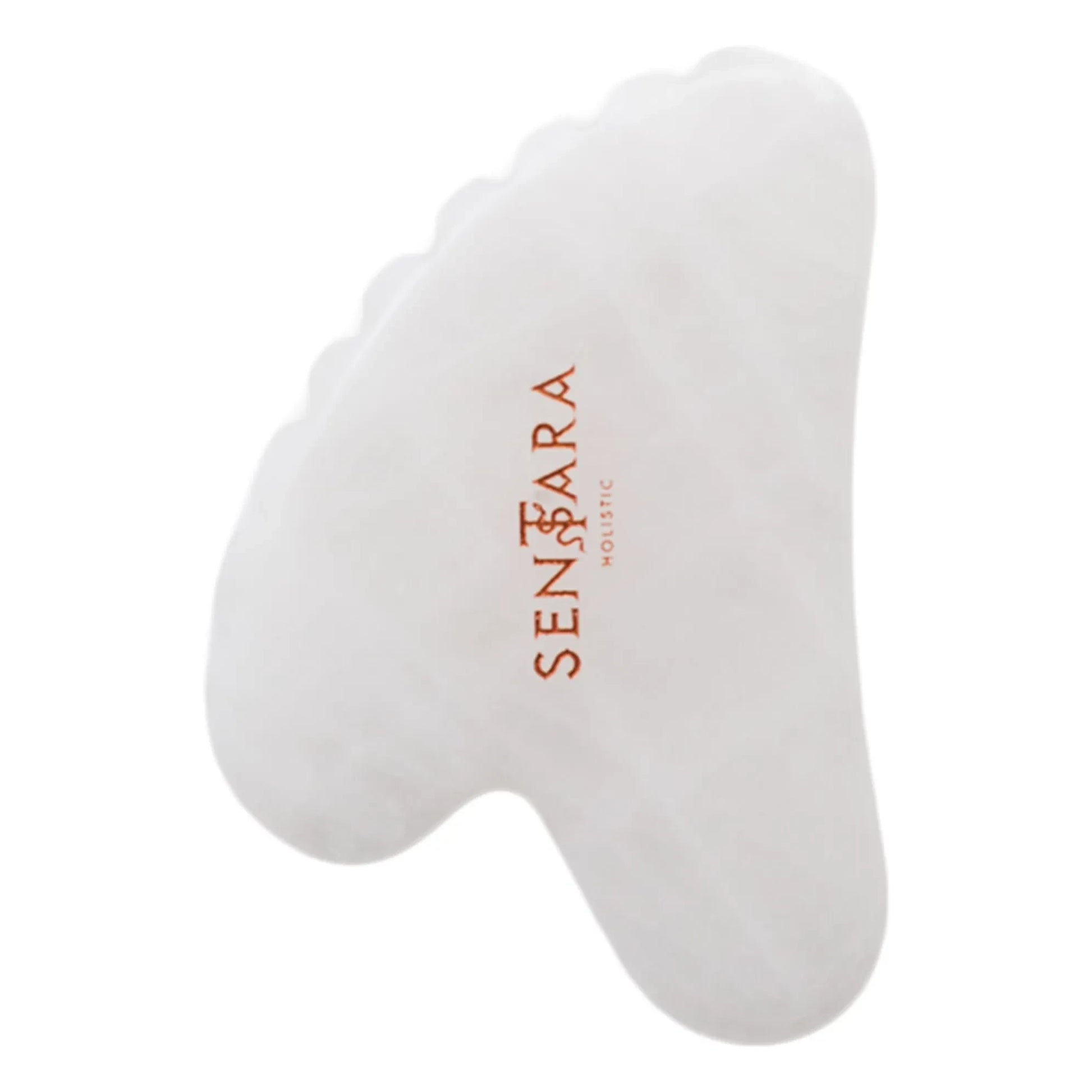 Sentara - White Jade Toothed Heart Gua Sha