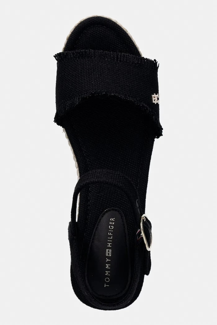 Tommy Hilfiger Topuklu Wedge Platform Sandalet MID WOVEN WEDGE ESPAD FRINGE