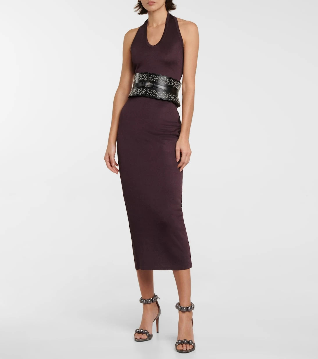 Alaïa - Halterneck knit midi dress