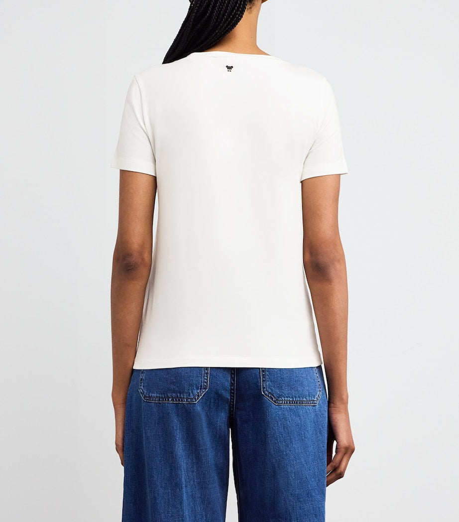 White Stretch-Cotton T-Shirt