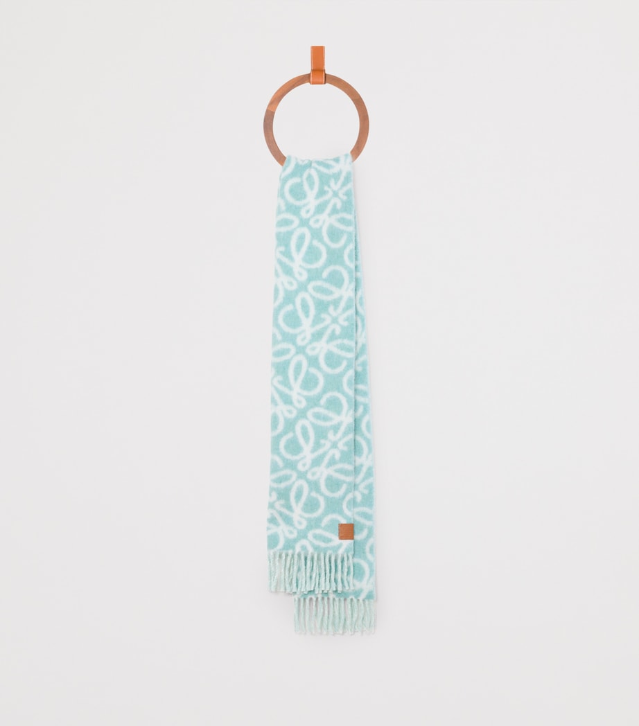 LOEWE Blue Wool-Blend Anagram Scarf