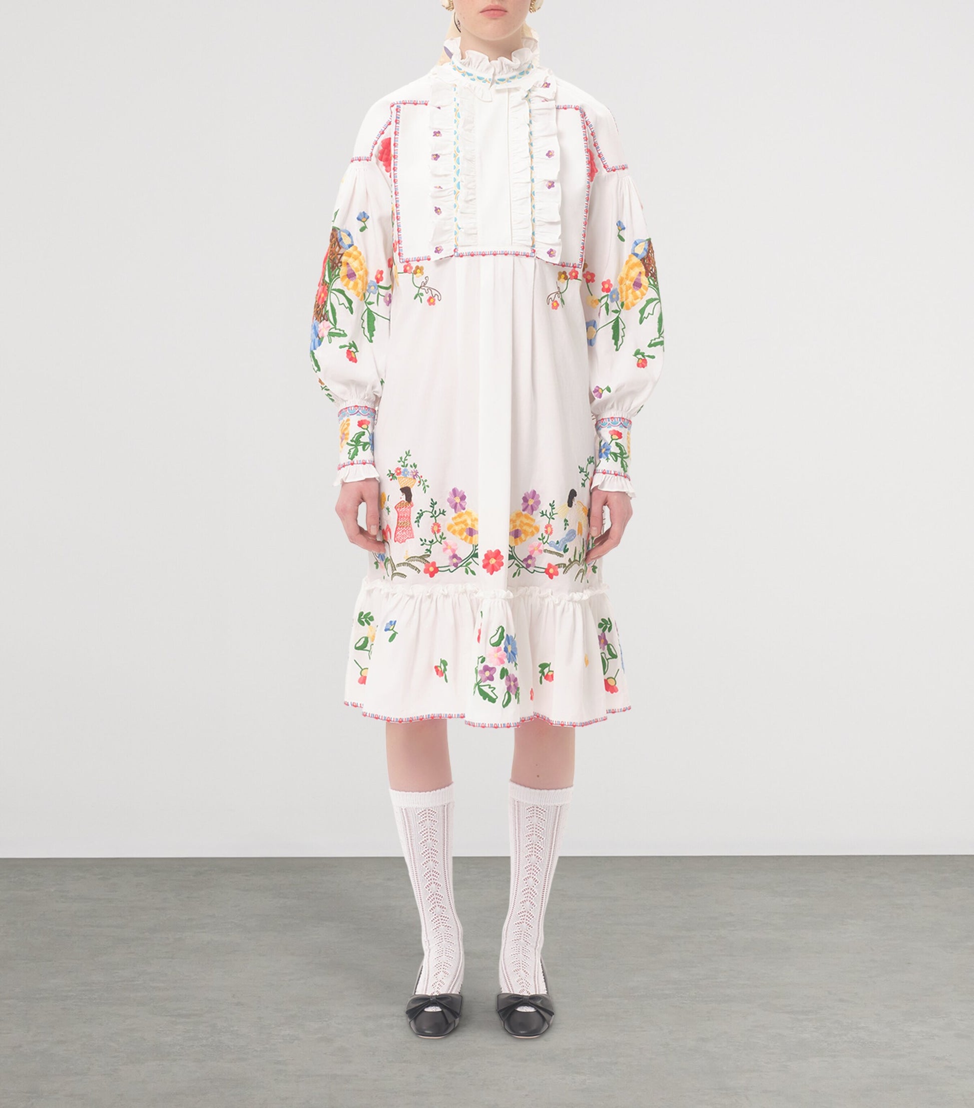 Valentino Multi Embroidered Shirt Dress