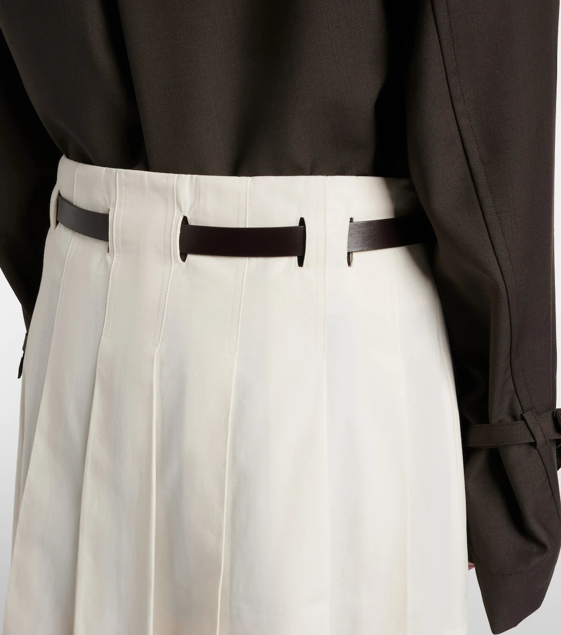 Ferragamo - Belted cotton and silk miniskirt