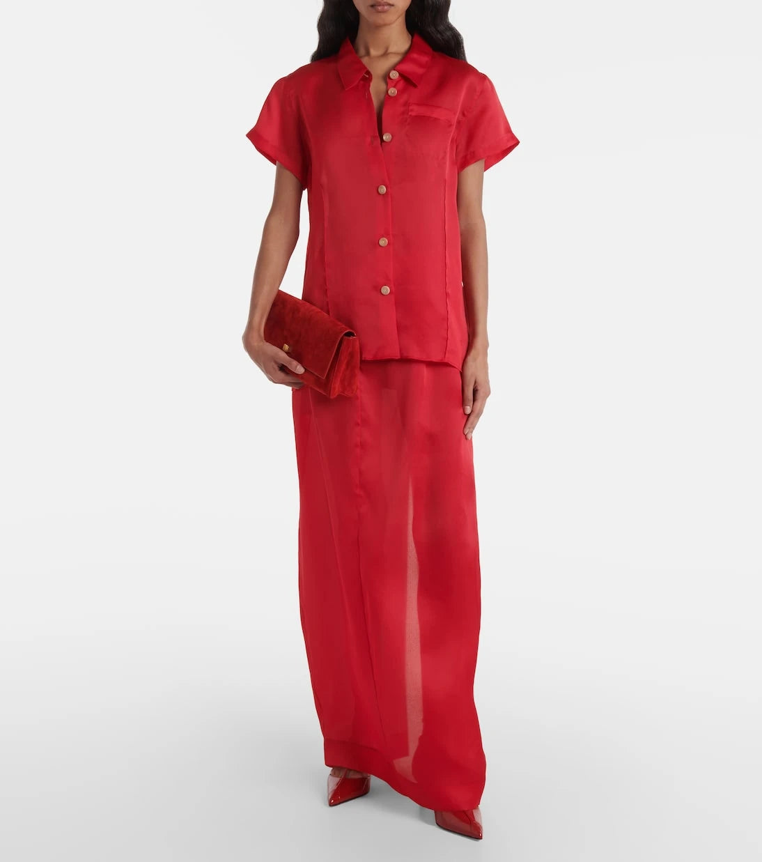 Khaite - قميص "كيف" من الأورجانزا الحريرية