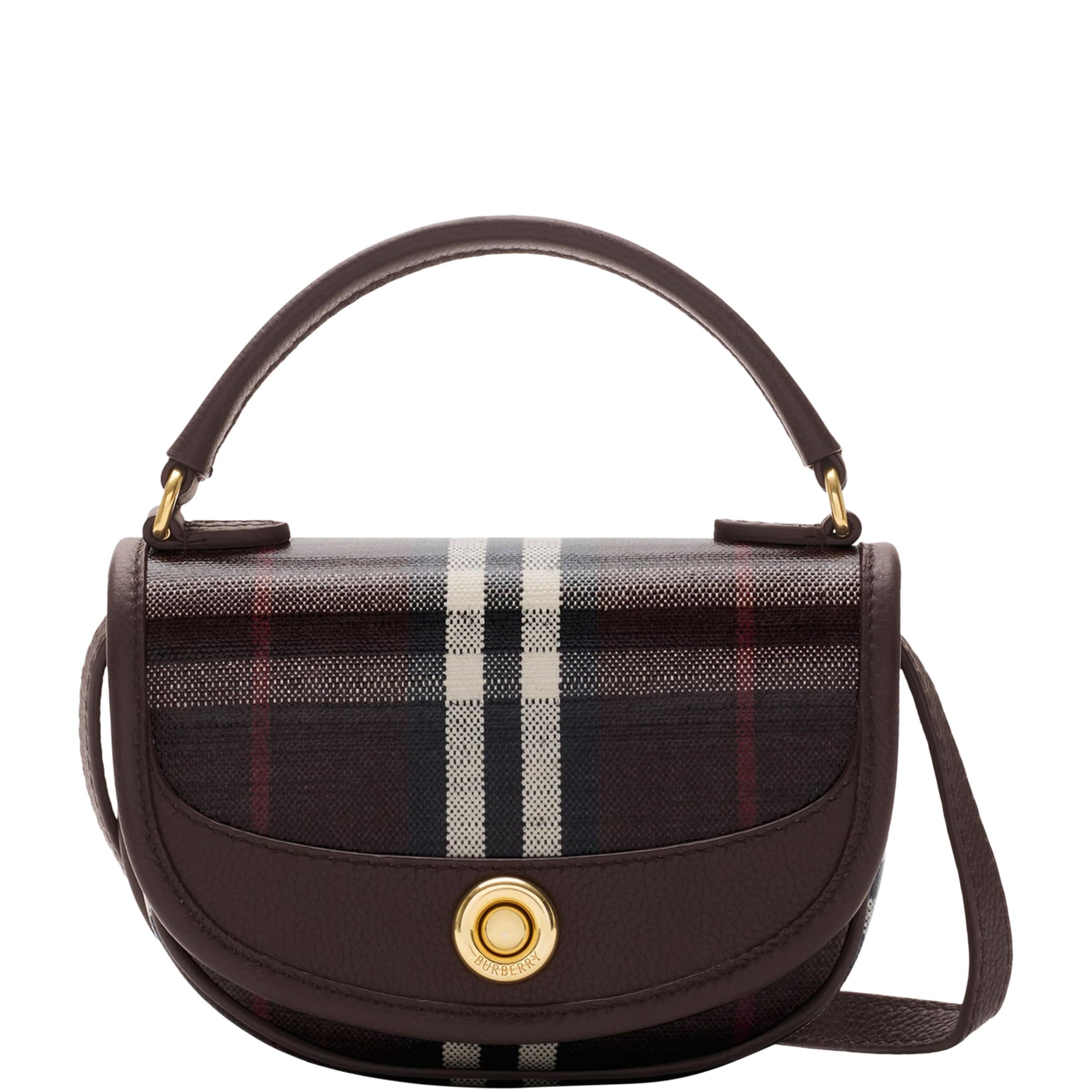 Burberry Brown Mini Canvas Highlands Cross-Body Bag