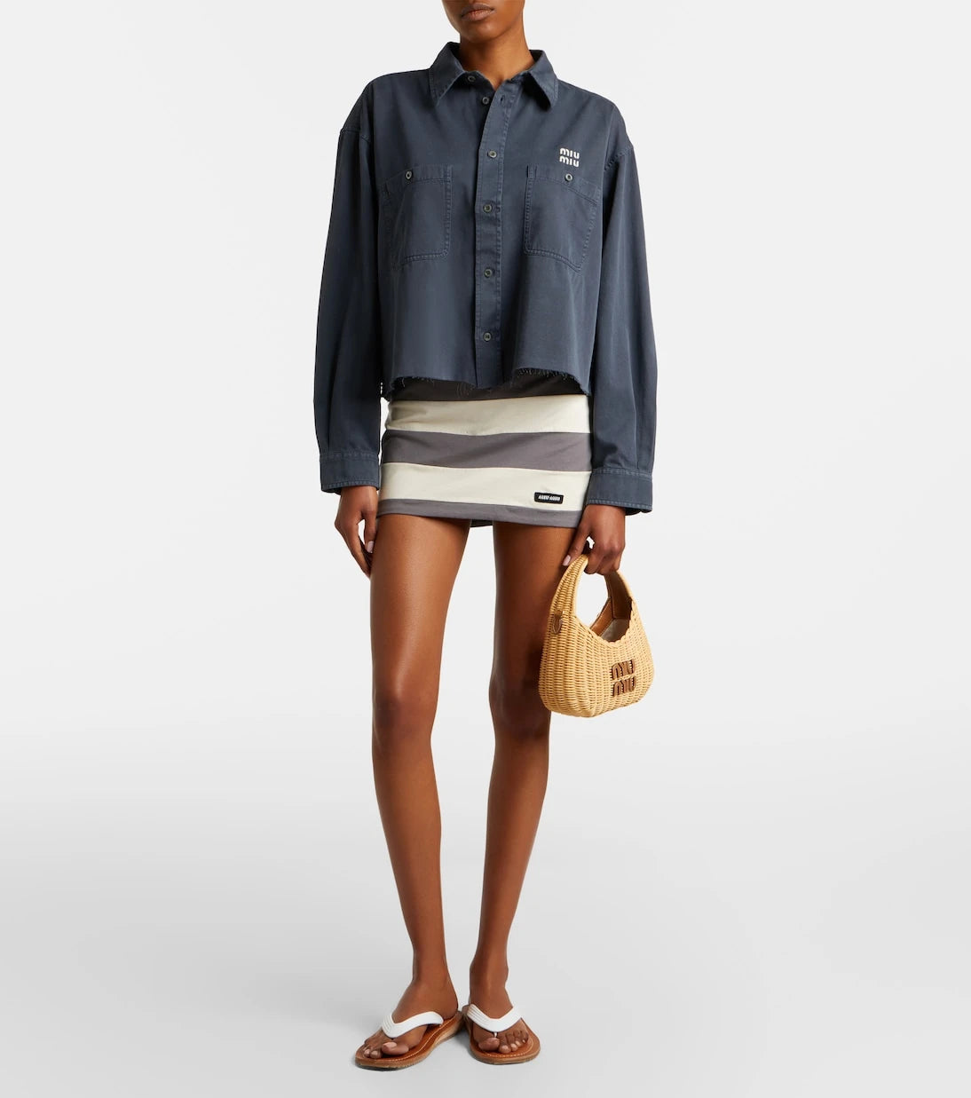 Miu Miu - Frayed denim shirt