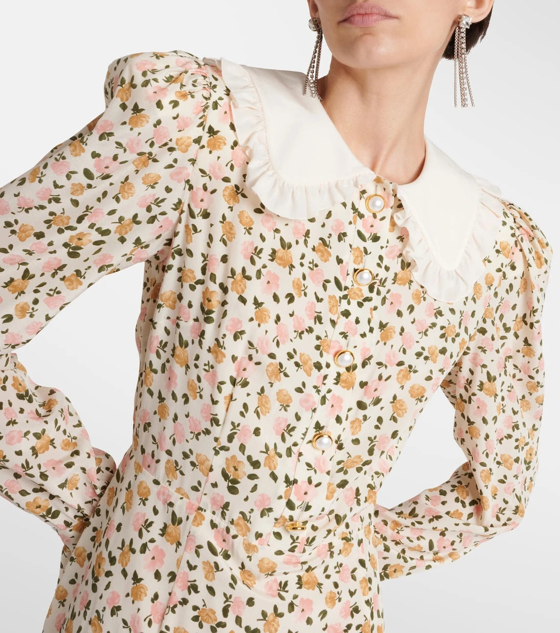 Alessandra Rich - Floral silk midi dress