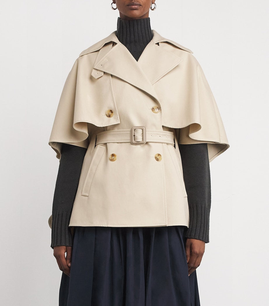 Max Mara Beige Cotton Cape Jacket