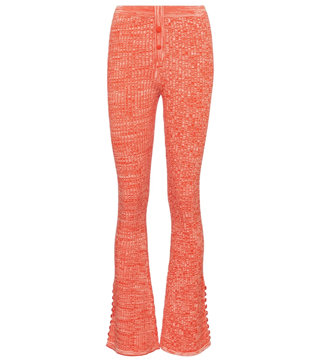 Live The Process - Marl ribbed-knit flared pants