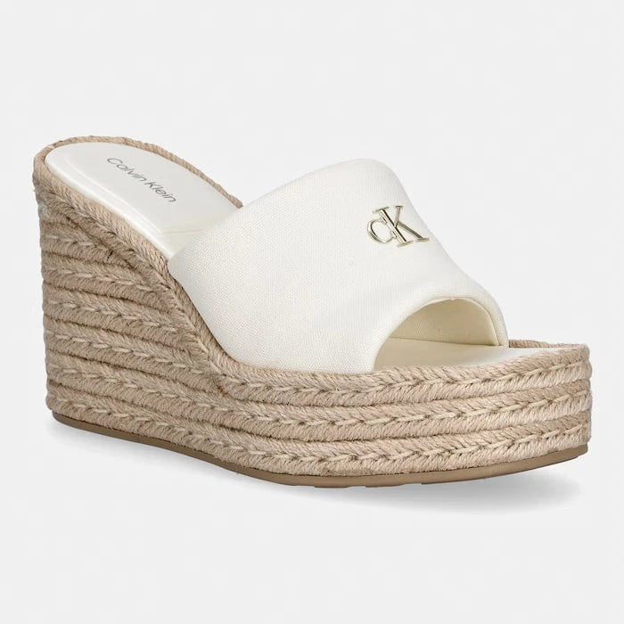 Calvin Klein kadın wedge espadril platform ayakkabı WEDGE ESPAD 70 CANVAS MG