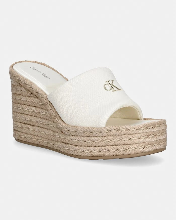 Calvin Klein kadın wedge espadril platform ayakkabı WEDGE ESPAD 70 CANVAS MG