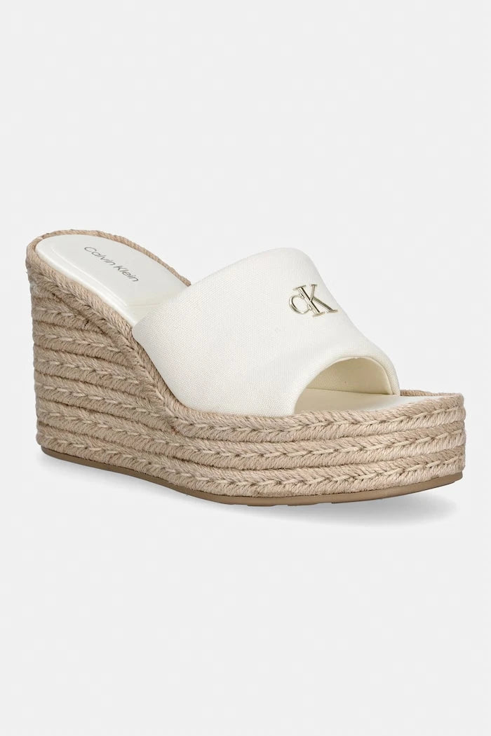 Calvin Klein kadın wedge espadril platform ayakkabı WEDGE ESPAD 70 CANVAS MG