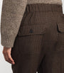 Weekend Max Mara Brown Stretch-Wool Houndstooth Trousers