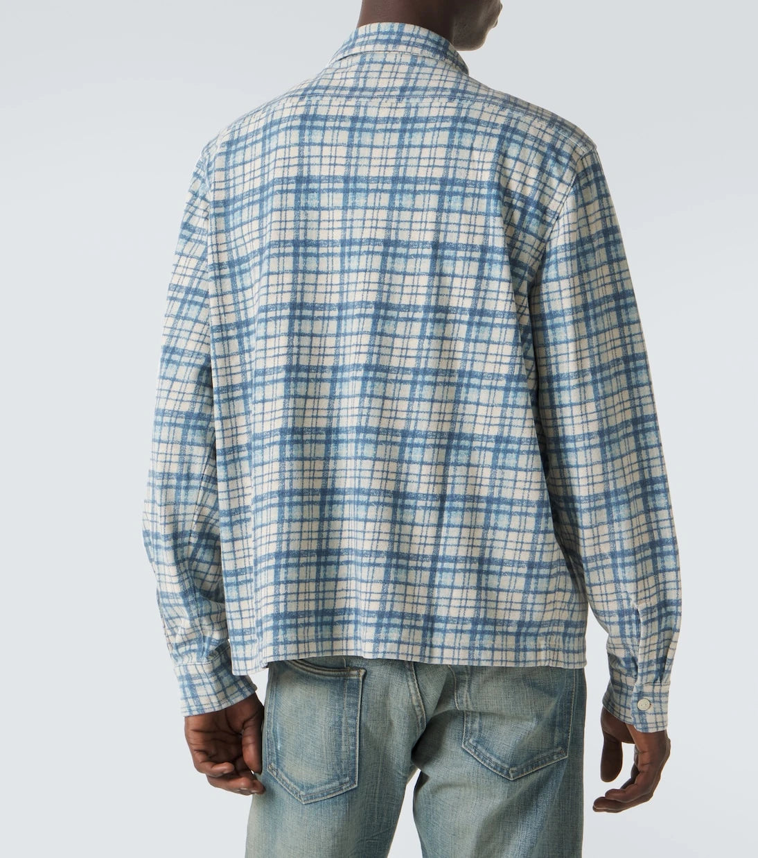 RRL - Plaid cotton and linen jersey shirt