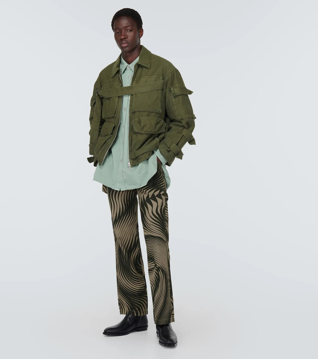 Dries Van Noten - Cotton and linen wide-leg pants