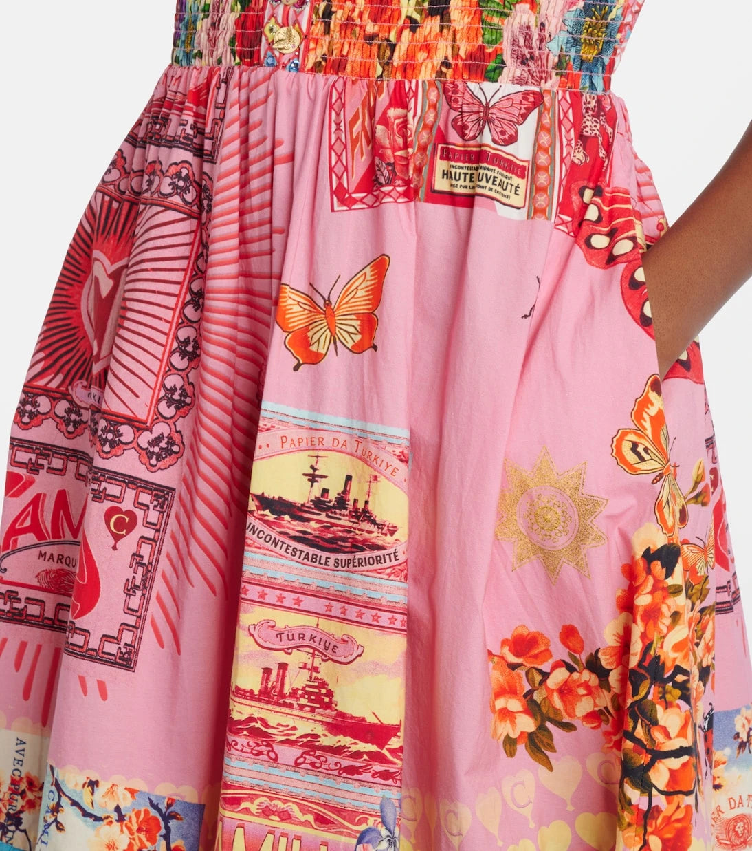 Camilla - Collage Kingdom tiered cotton maxi dress