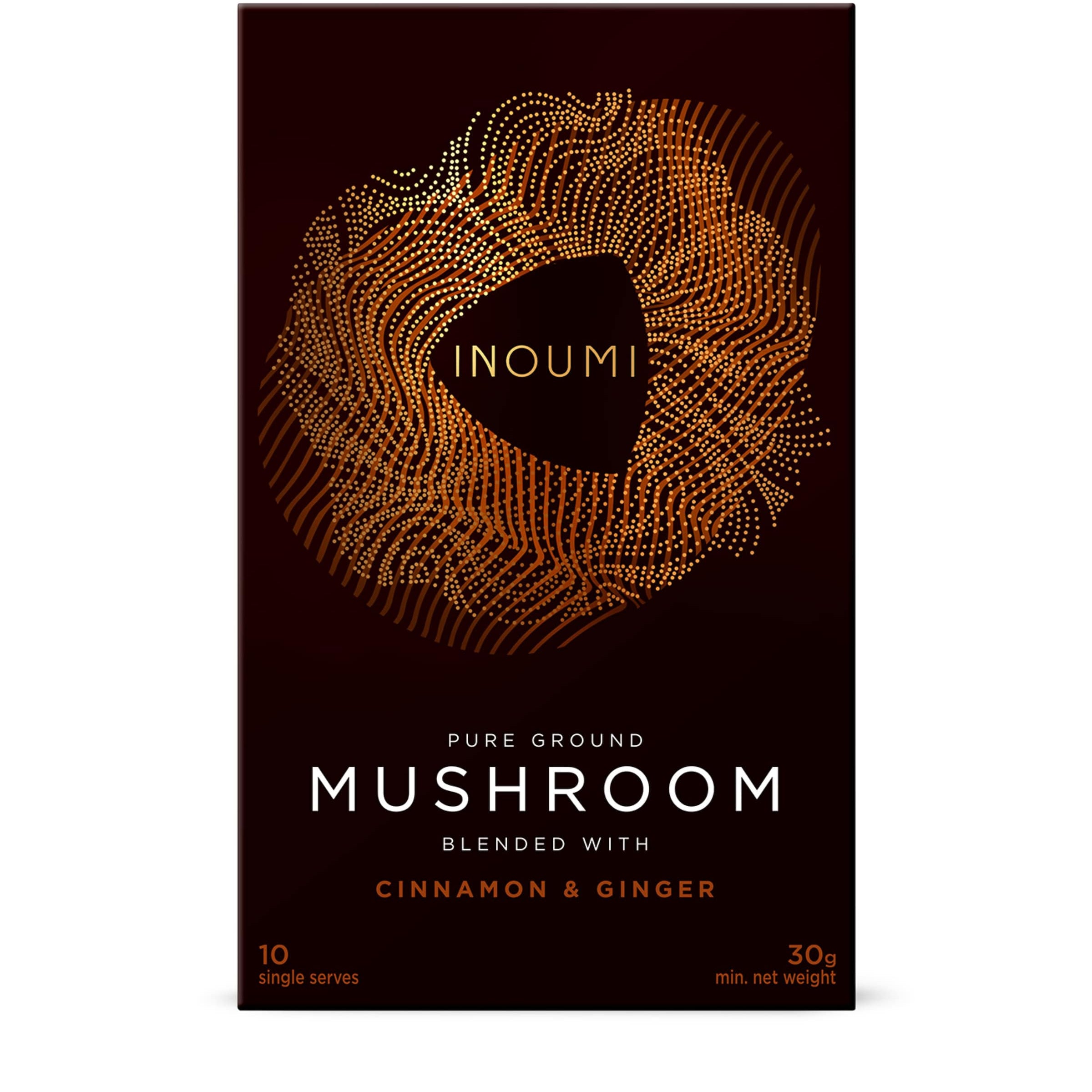 INOUMI Pure Ground Mushroom Blended with Cinnamon and Ginger (10 Sachets)