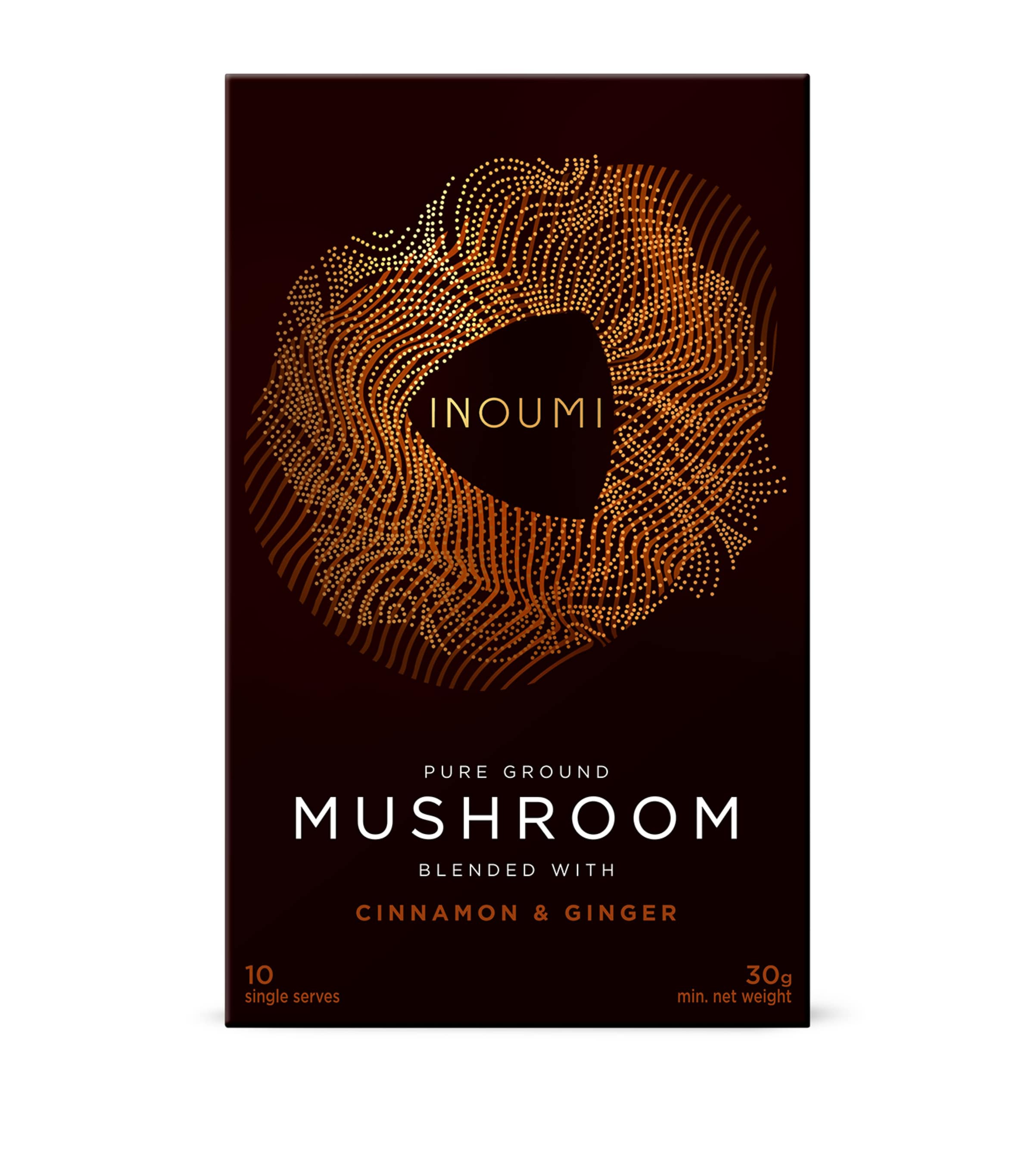 INOUMI Pure Ground Mushroom Blended with Cinnamon and Ginger (10 Sachets)