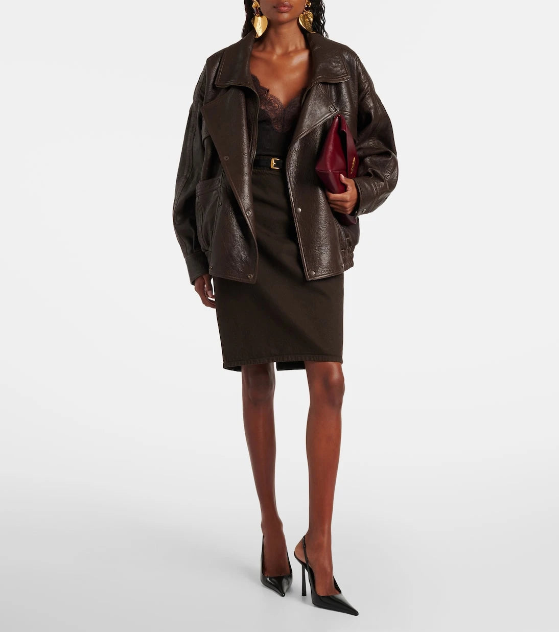 Saint Laurent - Cotton pencil skirt